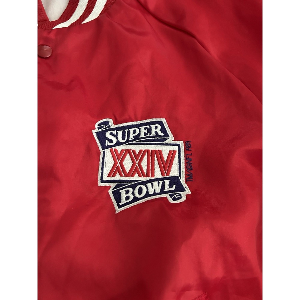 Vtg 90's NFL Super Bowl XXIV satin Chalk Line Custom Have a Nice Jersey Day L - Picture 12 of 16